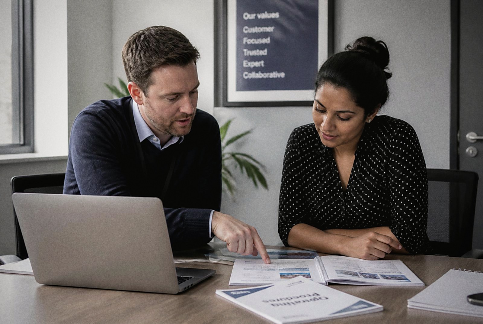 Two professionals planning a programme together