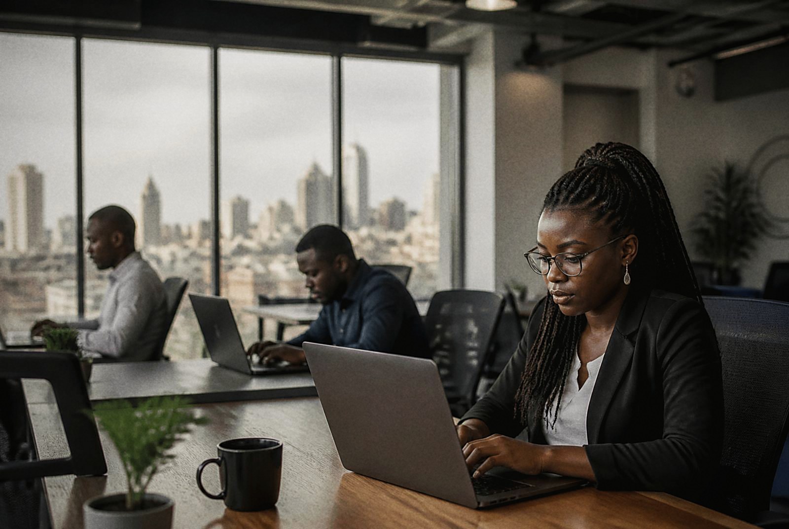 Modern Nairobi co-working and technology environment